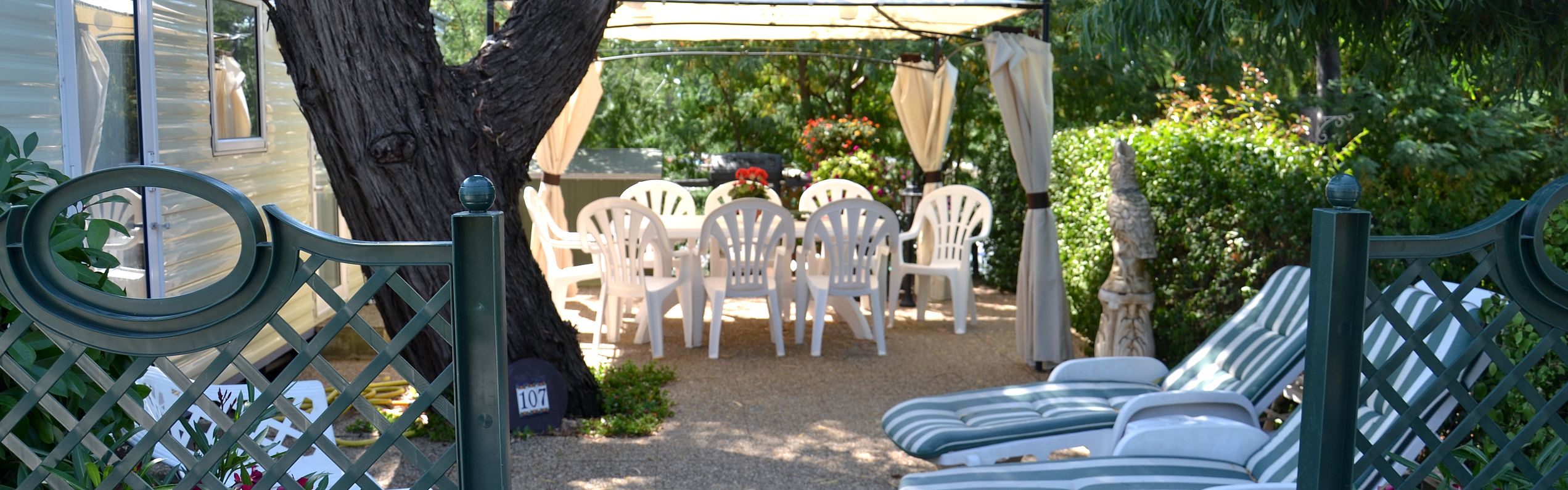 a spacious shady terrace